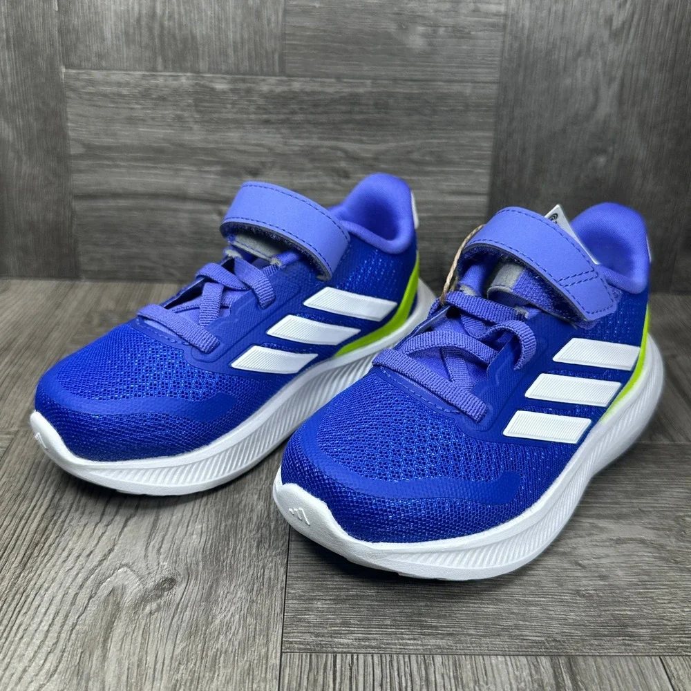 Adidas Runfalcon 5 EL I Kids 7K Blue Mesh Athletic Running Sneakers NEW IG8595
